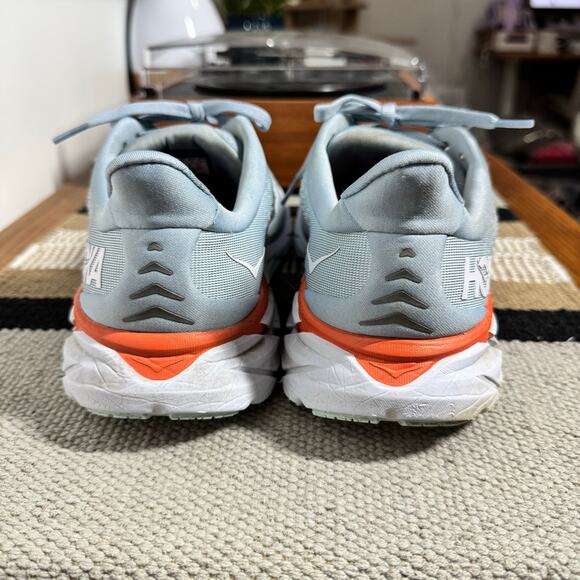 Hoka One One Sneaker Clifton 8 Running Shoes Blue/Gray Women 9.5D Running Walk - Picture 5 of 10